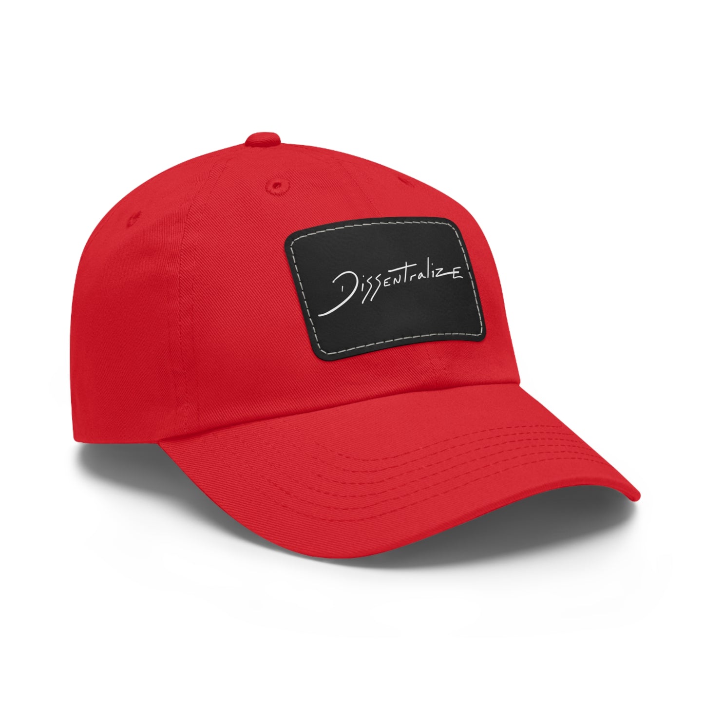 Dissentralize Red Hat with Leather Patch (Rectangle)