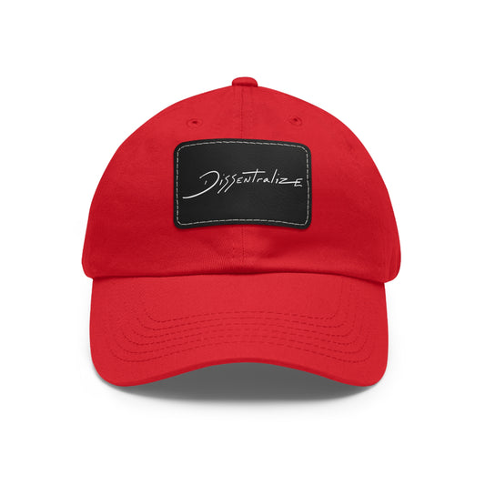 Dissentralize Red Hat with Leather Patch (Rectangle)